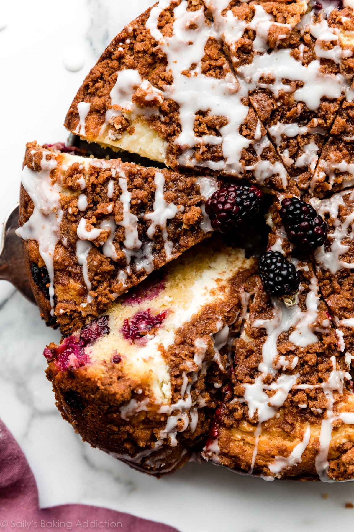 blackberry crumb cake with cream cheese filling