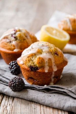 blackberry lemon poppy seed muffins