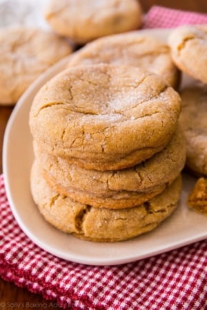 brown sugar cookies on a white plate