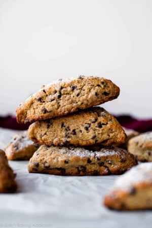 stack of chocolate chip scones