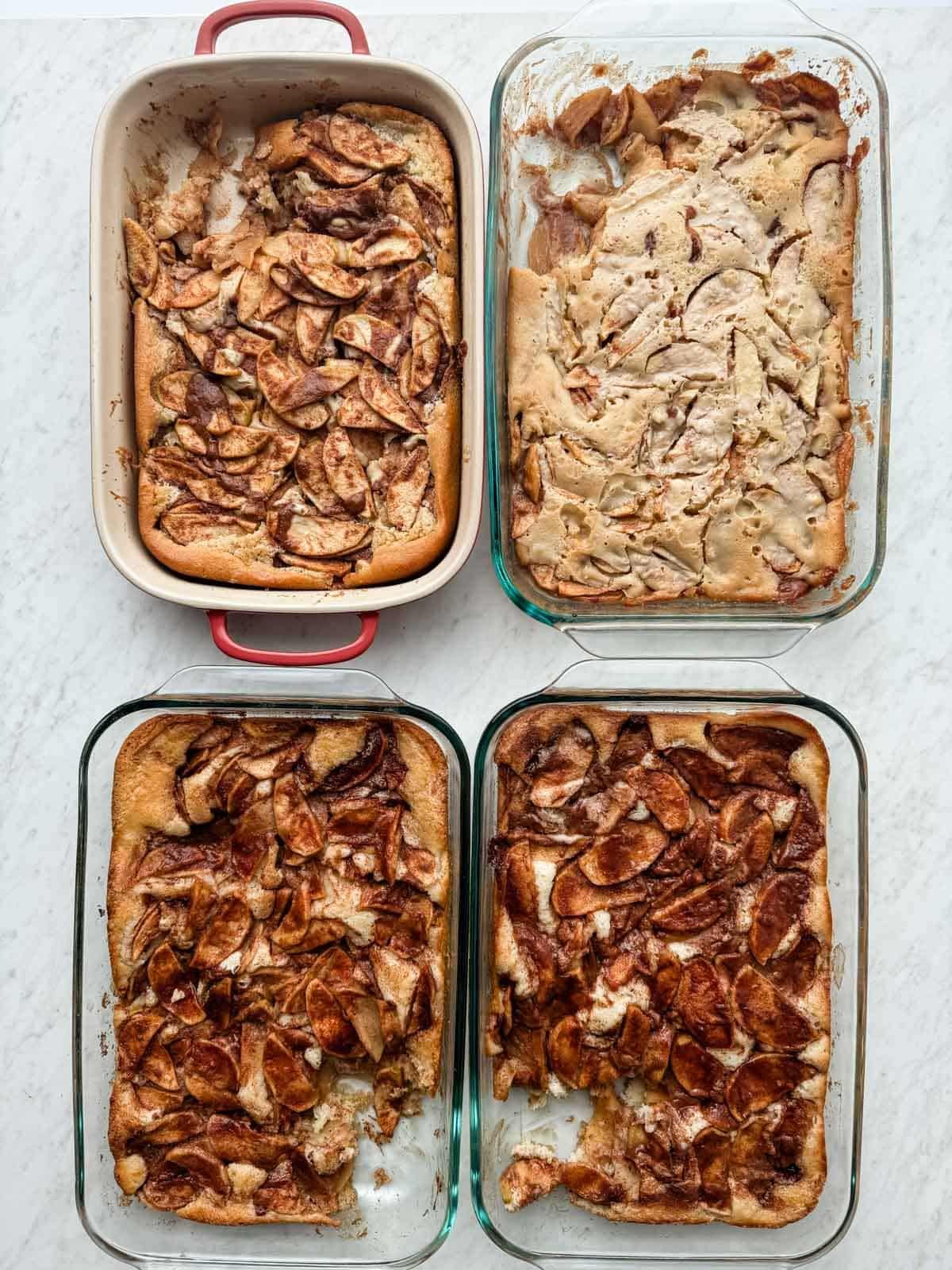 dishes of failed apple cobbler recipes.