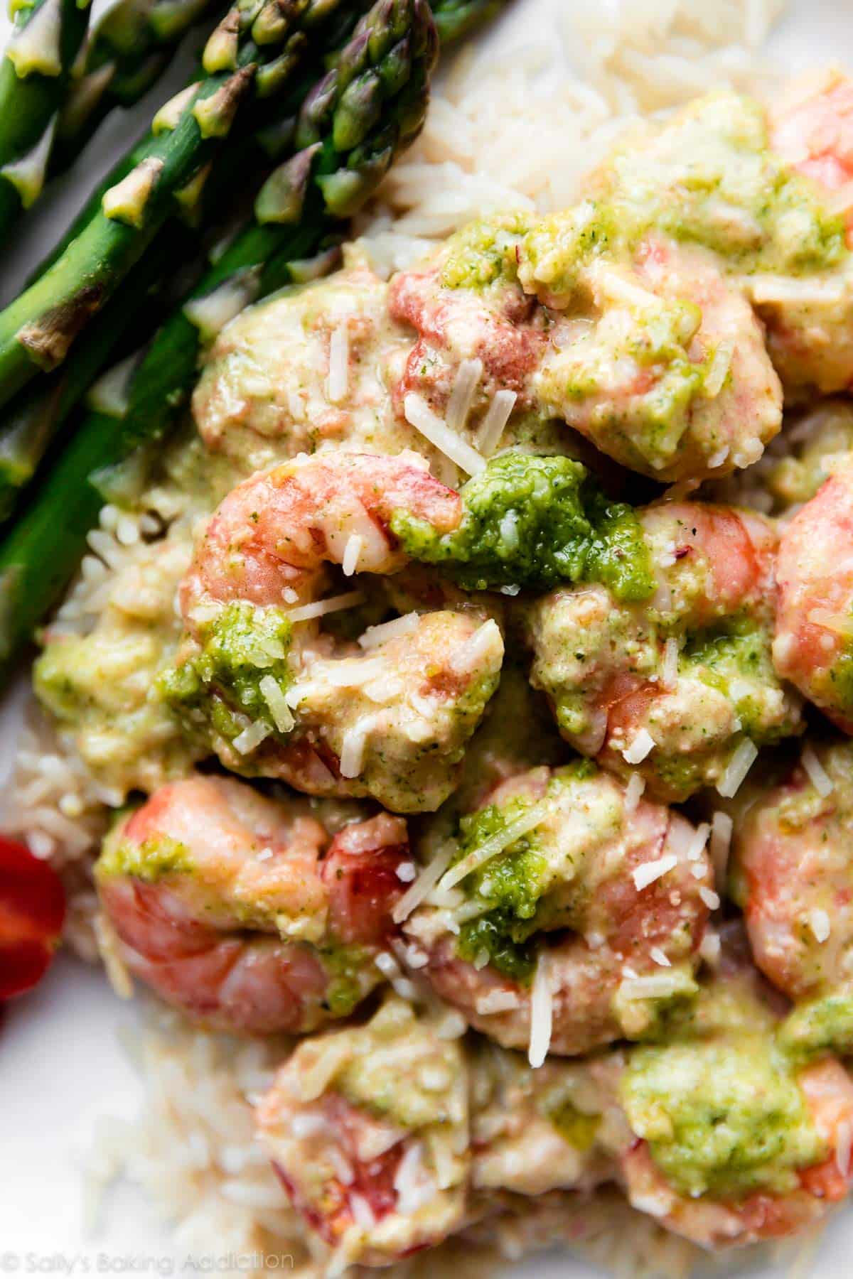 creamy pesto shrimp