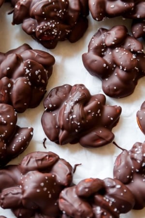 sea salt dark chocolate almond clusters