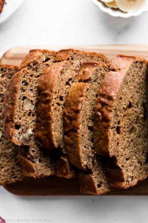 whole wheat banana bread slices