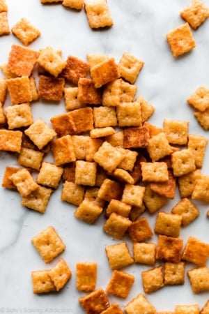 overhead picture of homemade cheese crackers