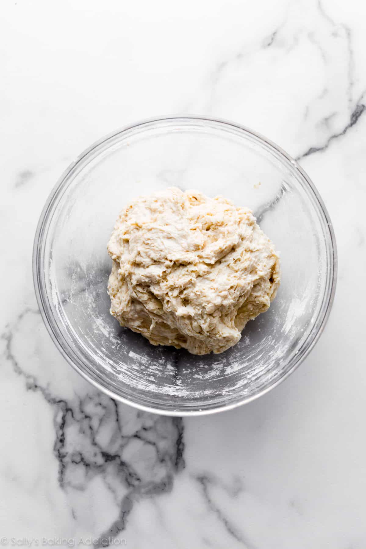 homemade artisan bread dough in a bowl