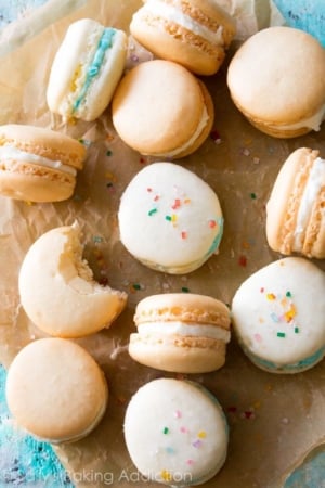 overhead image of macarons