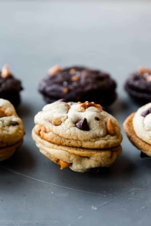 stacks of two cooled cookies placed together back to back