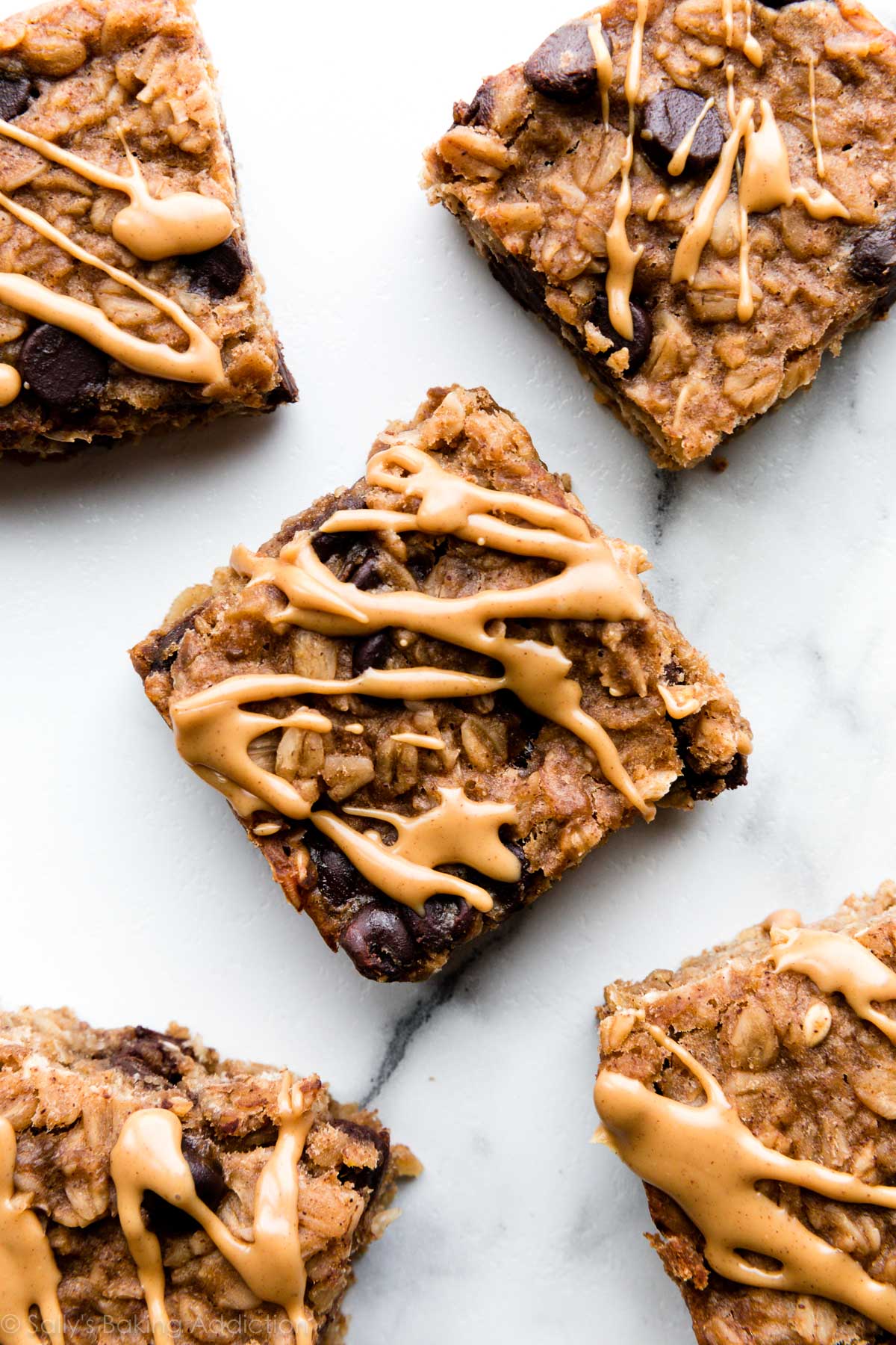 peanut butter banana chocolate chip oatmeal bars