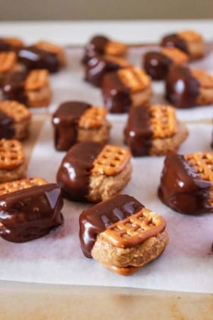 chocolate covered peanut butter pretzel bites