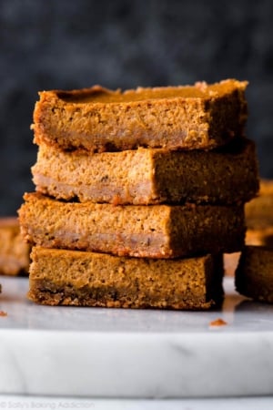 stack of pumpkin pie bars