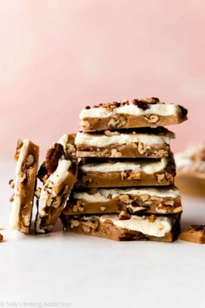 stack of pumpkin spice toffee