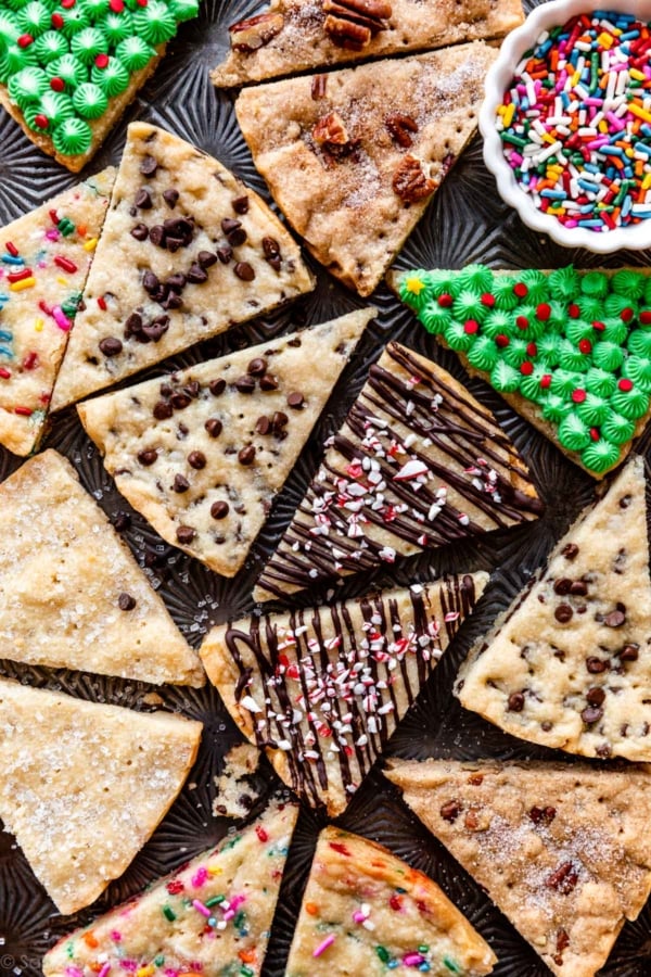 shortbread wedge cookies in different flavors