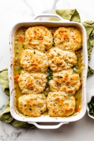 vegetable pot pie with biscuit topping