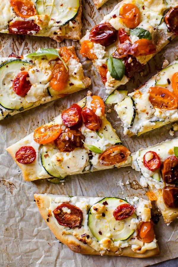 zucchini ricotta flatbread