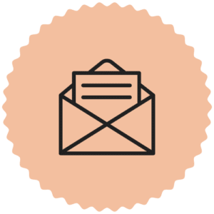 Envelope with letter coming out icon